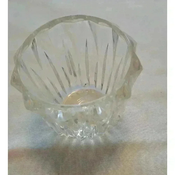 Vintage Cut Glass Lead Crystal Votive Candle Toothpick Coffee Stirrer Holder - Picture 1 of 5